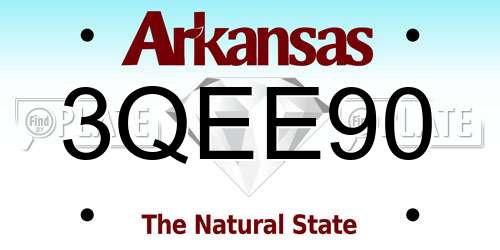 3QEE90 Arkansas License Plate