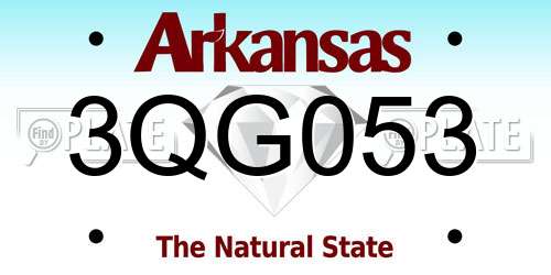 3QG053 Arkansas License Plate