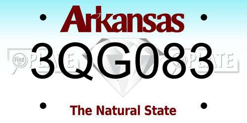 3QG083 Arkansas License Plate