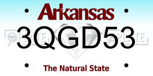 3QGD53 Arkansas License Plate