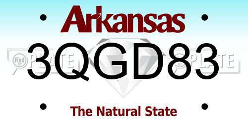 3QGD83 Arkansas License Plate
