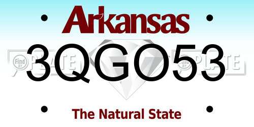 3QGO53 Arkansas License Plate