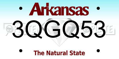 3QGQ53 Arkansas License Plate