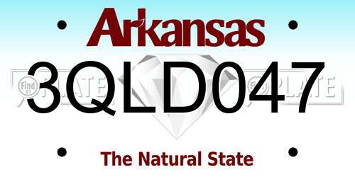 3QLD047 Arkansas License Plate