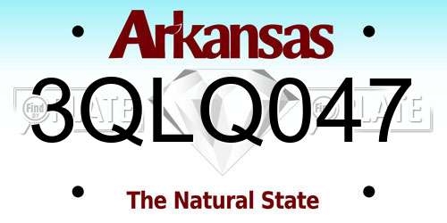 3QLQ047 Arkansas License Plate