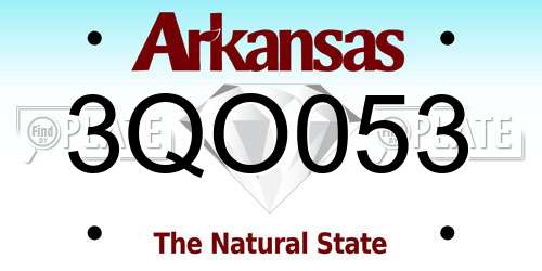 3QO053 Arkansas License Plate