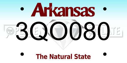 3QO080 Arkansas License Plate