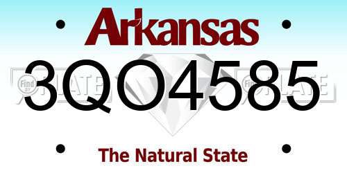 3QO4585 Arkansas License Plate
