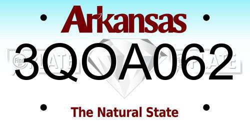 3QOA062 Arkansas License Plate