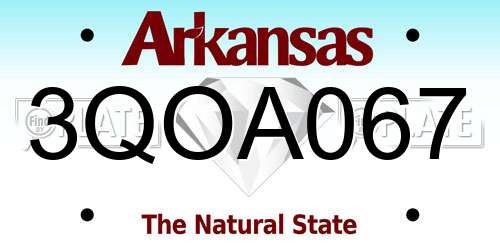 3QOA067 Arkansas License Plate