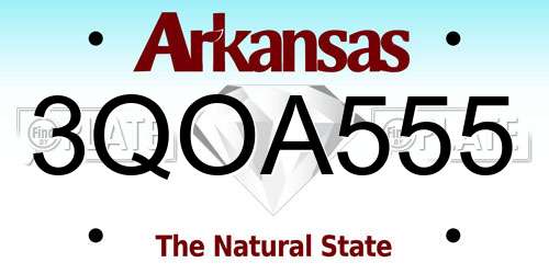 3QOA555 Arkansas License Plate