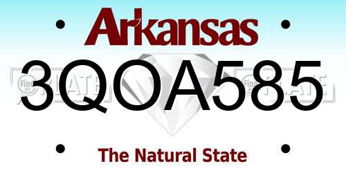 3QOA585 Arkansas License Plate