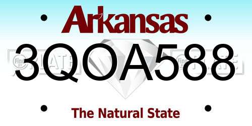 3QOA588 Arkansas License Plate