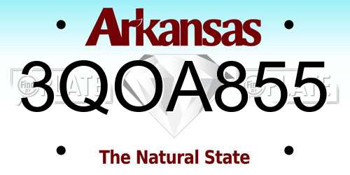 3QOA855 Arkansas License Plate