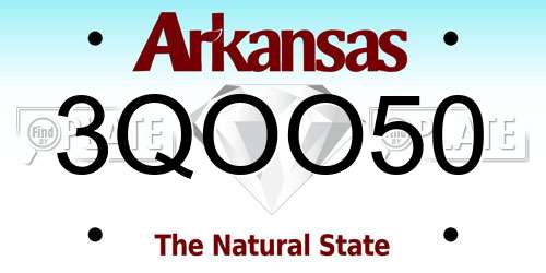 3QOO50 Arkansas License Plate