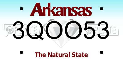 3QOO53 Arkansas License Plate