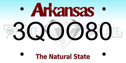 3QOO80 Arkansas License Plate