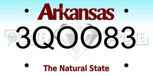 3QOO83 Arkansas License Plate