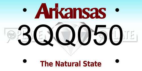 3QQ050 Arkansas License Plate