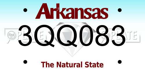 3QQ083 Arkansas License Plate
