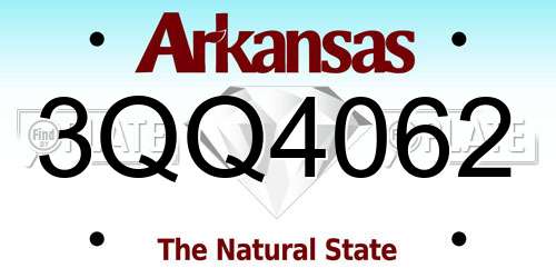 3QQ4062 Arkansas License Plate