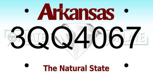 3QQ4067 Arkansas License Plate