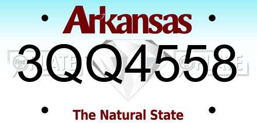 3QQ4558 Arkansas License Plate