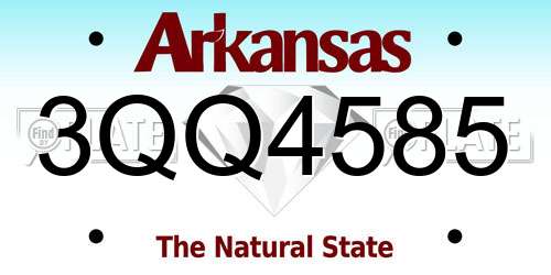 3QQ4585 Arkansas License Plate