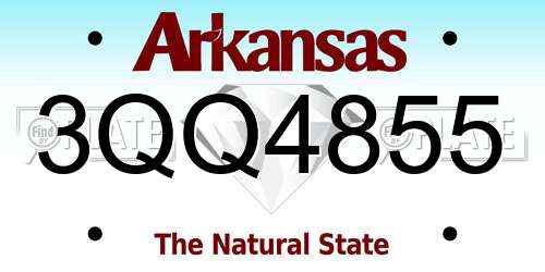 3QQ4855 Arkansas License Plate