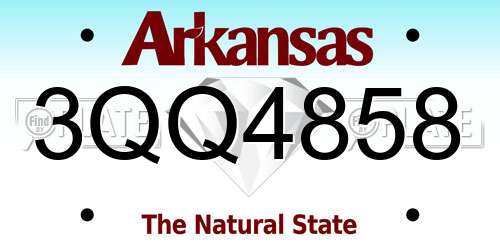 3QQ4858 Arkansas License Plate