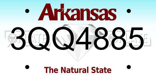 3QQ4885 Arkansas License Plate