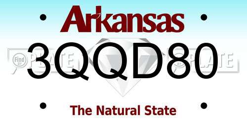 3QQD80 Arkansas License Plate
