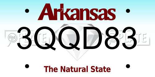 3QQD83 Arkansas License Plate