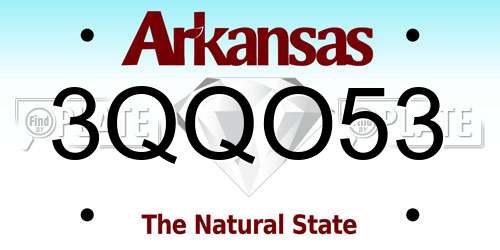 3QQO53 Arkansas License Plate