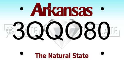 3QQO80 Arkansas License Plate