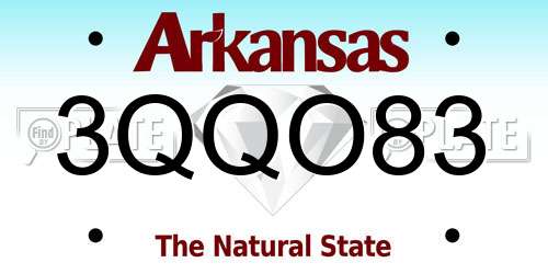 3QQO83 Arkansas License Plate