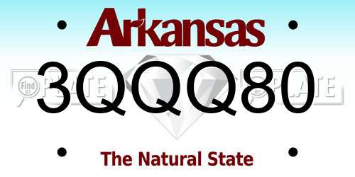 3QQQ80 Arkansas License Plate
