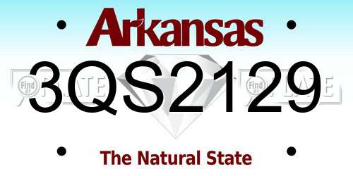 3QS2129 Arkansas License Plate