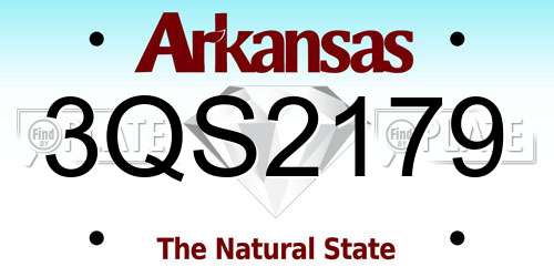 3QS2179 Arkansas License Plate
