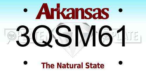 3QSM61 Arkansas License Plate