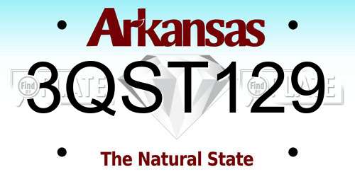 3QST129 Arkansas License Plate