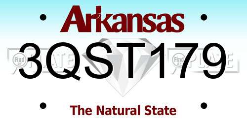 3QST179 Arkansas License Plate