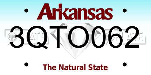 3QTO062 Arkansas License Plate