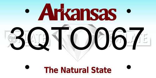 3QTO067 Arkansas License Plate