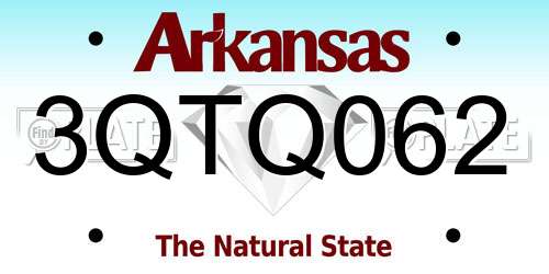 3QTQ062 Arkansas License Plate