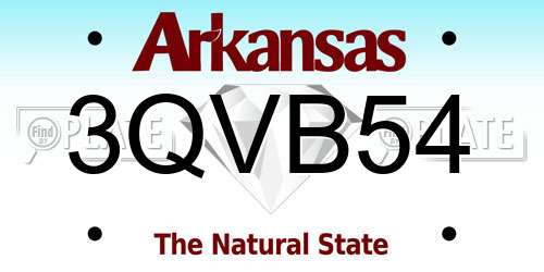 3QVB54 Arkansas License Plate