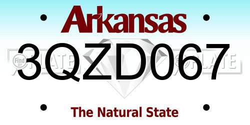 3QZD067 Arkansas License Plate