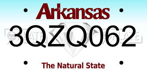 3QZQ062 Arkansas License Plate