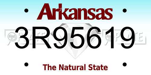 3R95619 Arkansas License Plate