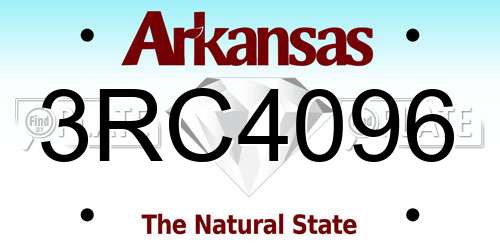 3RC4096 Arkansas License Plate
